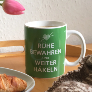 Becher - Ruhe bewahren und weiter häkeln