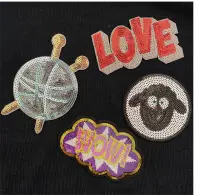 Paillettenaufnäher - Schaf