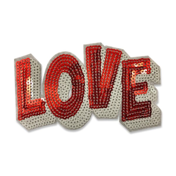Paillettenaufnäher - LOVE