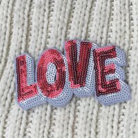 Paillettenaufnäher - LOVE