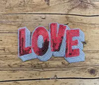 Paillettenaufnäher - LOVE