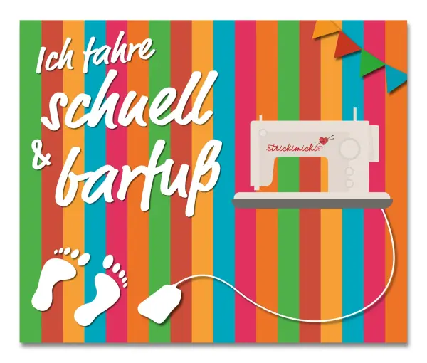 Brillenputztuch - Ich fahre schnell und barfuß