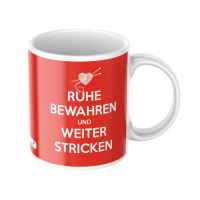 Becher - Ruhe bewahren und weiter stricken